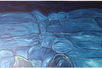 Named contemporary work « Les vagues bleues », Made by BELMUDéS