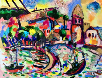 Named contemporary work « Collioure », Made by M.E. ANDERSON