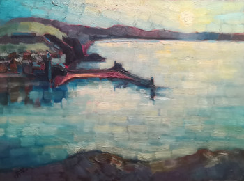 Named contemporary work « Clair de lune à Collioure », Made by PHILIPPE JAMIN