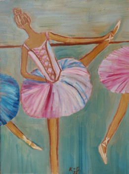 Named contemporary work « Ballet et ballerines (5) », Made by KOZAR