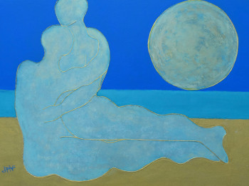 Named contemporary work « Eros sous la lune », Made by PHILIPPE JAMIN