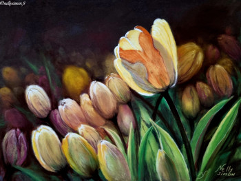 Named contemporary work « Tulipes », Made by NELLY SIMON