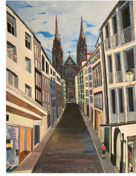 Named contemporary work « Rue des Gras », Made by GERARD DE FENZO