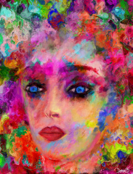 Named contemporary work « Blue eyes girl », Made by DORON B