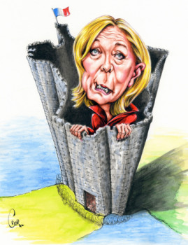 Named contemporary work « MARINE LE PEN "REPUBLIQUE MOYENÂGEUSE" », Made by GORCE OU GOR