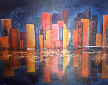 Named contemporary work « REFLET URBAIN », Made by LLORET. M