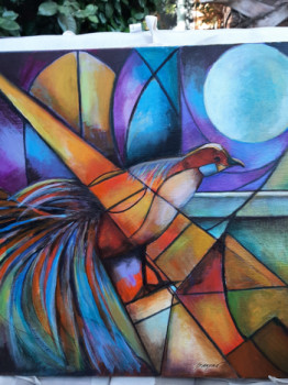 Named contemporary work « Un oiseau au paradis », Made by MAAYAN