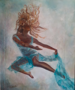 Named contemporary work « DANSE TURQUOISE », Made by LLORET. M