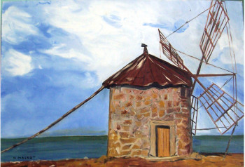 Named contemporary work « Moulin de Montedor Portugal », Made by NADINE MASSET