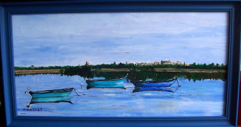 Named contemporary work « Etang du Canet 1 », Made by NADINE MASSET