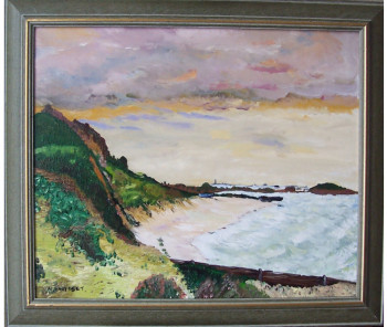 Named contemporary work « La plage ( inspiration Monet ) », Made by NADINE MASSET