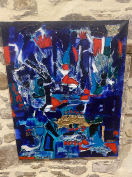 Named contemporary work « Marée basse », Made by L ATELIER DE DOM , HUILE ET ACRYLIQUE