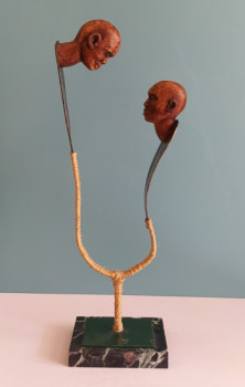 Named contemporary work « FACE A FACE », Made by YERBANGA SCULPTURE