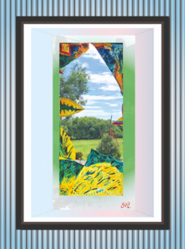 Named contemporary work « " Regard à travers la ... vitre brisée "  Série 40 x 30 », Made by GIL'BER PAUTLER