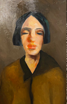 Named contemporary work « Portrait alla prima of Mademoiselle Hazel. », Made by FONTECLOSE ART