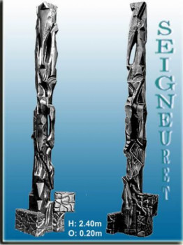 Named contemporary work « Sculpture  - Totem - N°04 », Made by SEIGNEURET  CAGN-ARTS