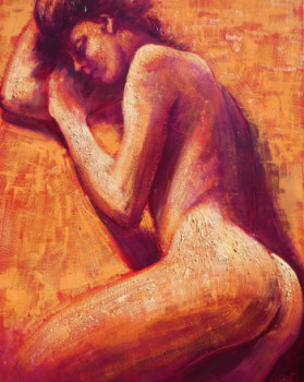 Named contemporary work « Femme endormie II », Made by PHILIPPE JAMIN