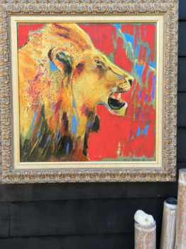 Named contemporary work « Tanzanie lion lionne ngoro », Made by CHRIST MAD