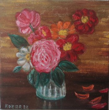 Named contemporary work « Bouquet de fleurs », Made by KOZAR