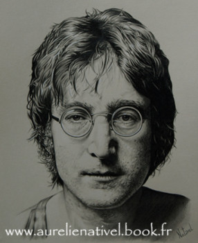 Named contemporary work « Portrait de John Lennon », Made by AURéLIE NATIVEL