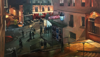 Named contemporary work « Vie nocturne à Montmartre », Made by ZBYLUT