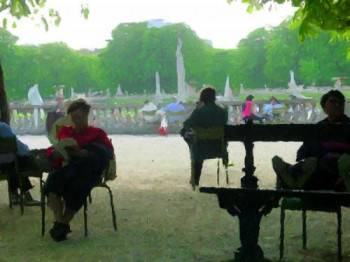 Named contemporary work « Jardin de Luxembourg 6 », Made by OLEG HASLAVSKY