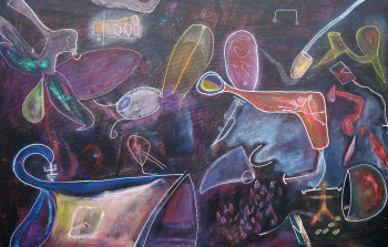 Named contemporary work « JAZZ PAINTING 20 », Made by RAMON LOPEZ
