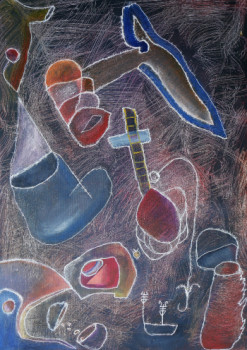 Named contemporary work « JAZZ PAINTING 21 », Made by RAMON LOPEZ