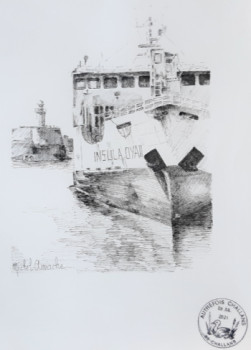 Named contemporary work « INSULA OYA II             PORT JOINVILLE            ILE D'YEU », Made by MICHEL AMIACHE