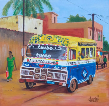 Named contemporary work « P'tit bus sénégalais », Made by DANIEL HUARD