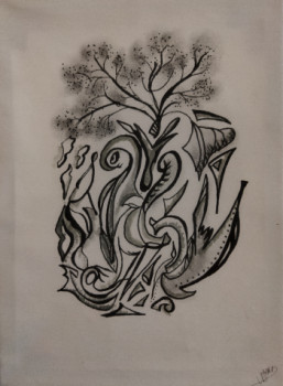 Named contemporary work « l'arbre du bien et du mal », Made by VIVIANE