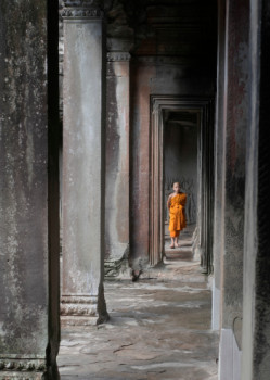 Named contemporary work « L'enfant moine d'Angkor Vat », Made by DAVID.B