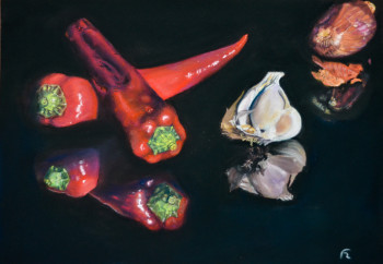 Named contemporary work « Légumes 1 », Made by FRANCIS RIANCHO