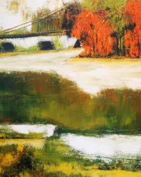 Named contemporary work « Paysage de Loire », Made by EVELYNE BRUNET