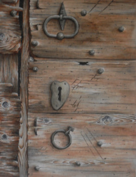 Named contemporary work « detail vieille porte », Made by PERJAN