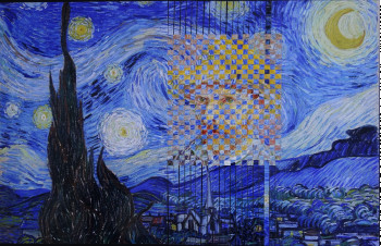Named contemporary work « Van gogh,nuit étoilée », Made by ARIEL