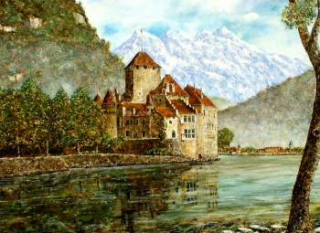Named contemporary work « Le château de Chillon (VD - Suisse) », Made by BRAYARD