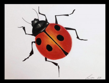 Named contemporary work « COCCINELLE », Made by LAURENCE LBN