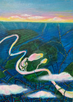 Named contemporary work « Au dessus des nuages », Made by AGNèS BENNETOT