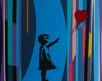 Named contemporary work « BANKSY mon ballon !!!! », Made by PADDY