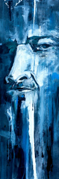 Named contemporary work « Autoportrait noir de bleu », Made by ėCLABOUSSEUR D'ART