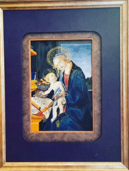 Named contemporary work « Botticelli en miniature, vierge à l’enfant », Made by LAURE DUPUY