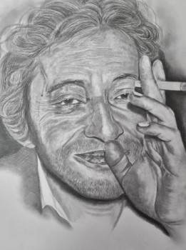 Named contemporary work « PORTRAIT SERGE GAINSBOURG », Made by AURELIE FERRARA