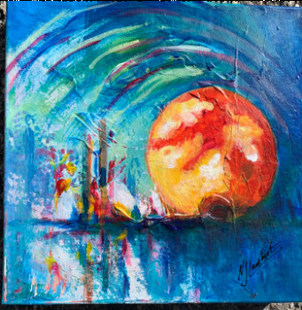 Named contemporary work « Lune en Poisson 2 », Made by NJLAMBERT