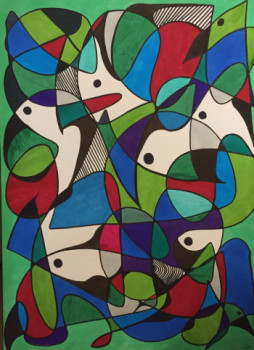 Named contemporary work « Les oiseaux », Made by AXIOME