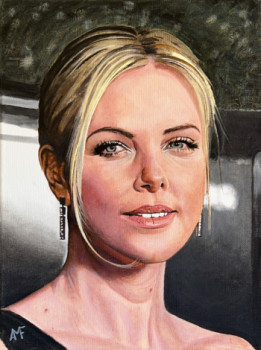 Named contemporary work « Belle gueule 28 - Charlize Theron », Made by ARNAUD FEUGA