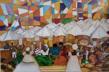 Named contemporary work « Marché de rue », Made by AFONSO ALVES DA SILVA