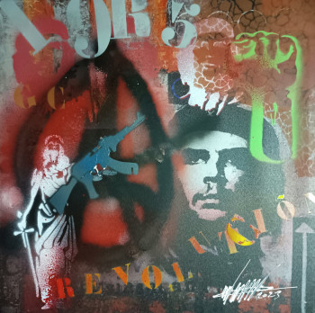 Named contemporary work « E viva la RevolutCion El Che Guevara 1955 », Made by GABRIEL ANGELO CAMPANOZZI