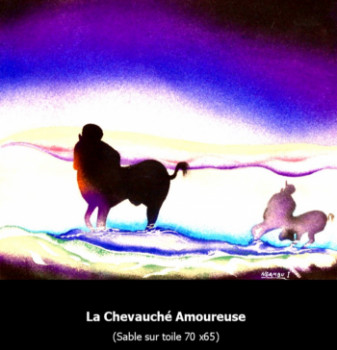 Named contemporary work « LA CHEVAUCHE AMOUREUSE », Made by NSAMBU I