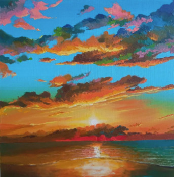 Named contemporary work « The sunset in my dream », Made by CHEN XI